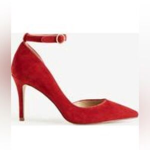 New in box Ann Taylor D’Orsay leather Suede Pump Red Women's Heels Misses 8